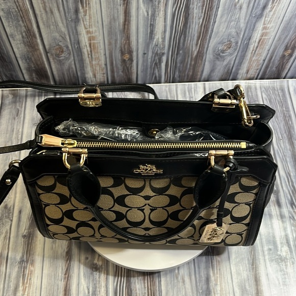 COACH SHOULDER BAG/CROSSBODY SIGNATURE CANVAS AND LEATHER. - Picture 8 of 16